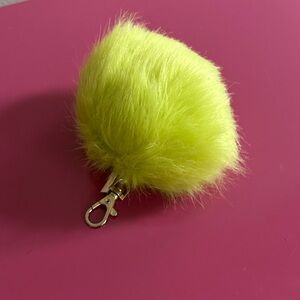Aldo Neon Yellow Fur Pom Keychain